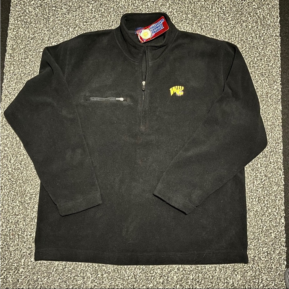 WIU Western Illinois University 1/4 Zip Pullover Fleece Mens Sz Large Jacket